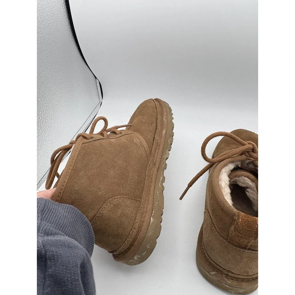 UGG Boots Mens Size 7 Brown Suede Chukka Shearling Lined Ankle Winter Warm